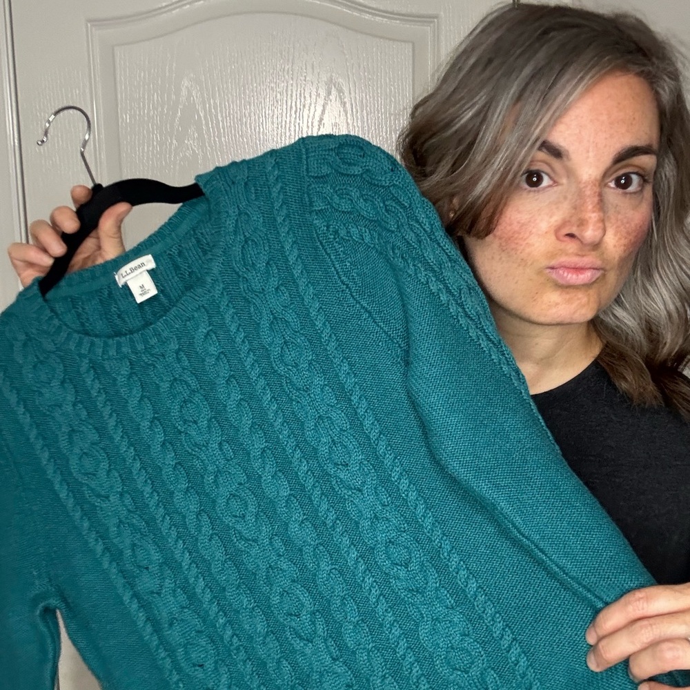 LL Bean cable knit sweater
